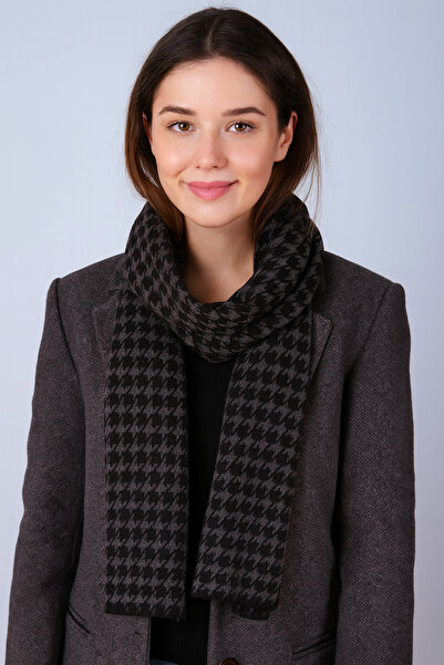 Sebir Moda Houndstooth Patterned Knitwear Scarf
