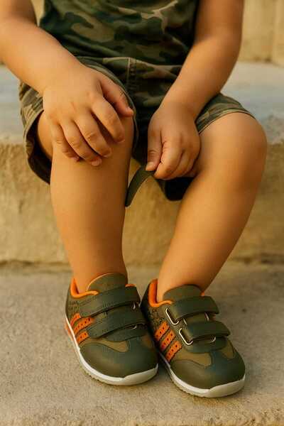 SKY MODA Erkek Bebek İlk Adım Ortopedik Kaymaz Taban Spor Ayakkabı