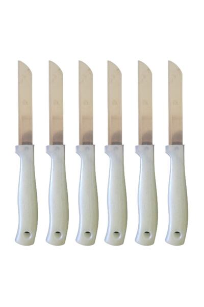 Solingen Orijinal 6 Adet Simli Beyaz Renkli Tırtıklı Meyve Ve Sebze Bıçağı