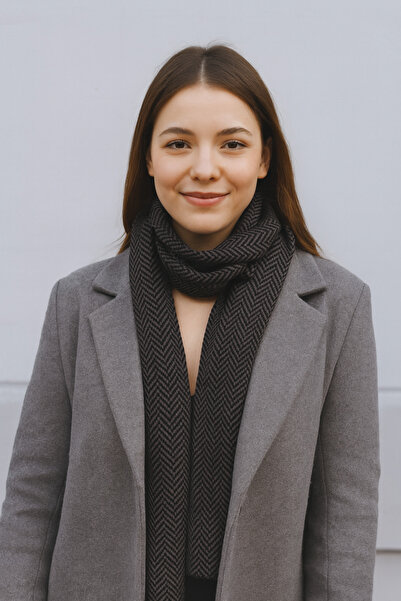 Sebir Moda Balıksırtı Desenli Triko Atkı