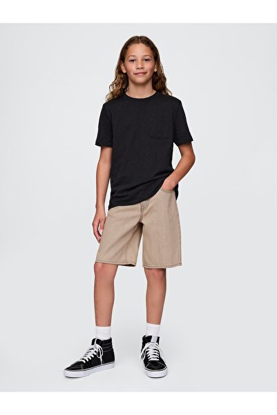 GAP Erkek Çocuk Bej UltraSoft '90s Loose Denim Şort