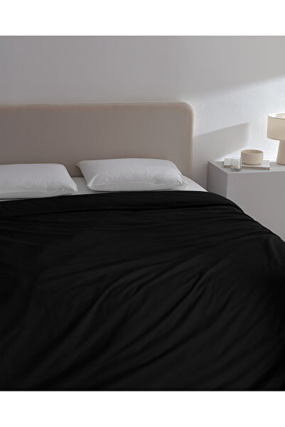 Madame Coco Manon Ranforce Bettbezug, 100 % Baumwolle, Kingsize, einfarbig, Schwarz