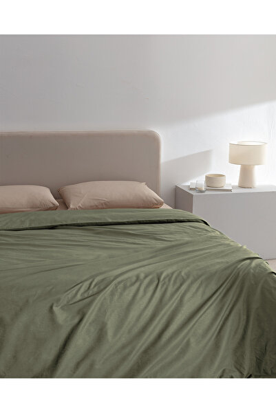 Madame Coco Manon Ranforce Bettbezug, 100 % Baumwolle, Kingsize, einfarbig, Grün
