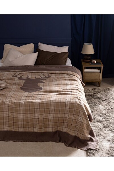 Madame Coco Valensole Doppelbett-Tagesdecke aus 100 % Baumwolle, Beige