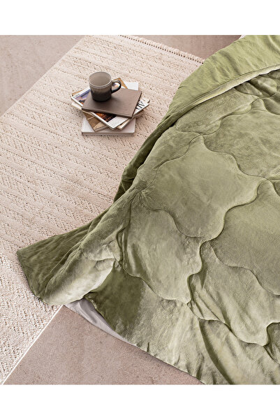 Madame Coco Kaira Doppelbett-Bettdeckenset - Khaki