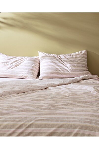 Madame Coco Darvell Bedrucktes Bettbezug-Set aus Baumwolle, Kingsize, Beige