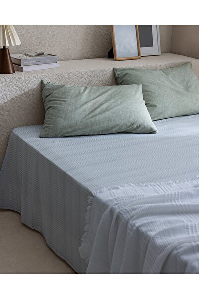 Madame Coco Delrico Doppel-Bettlakenset aus Baumwolle - Khaki