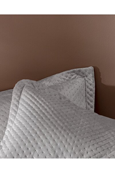 Madame Coco Boulogne Doppel-Tagesdecke aus Samt - Grau