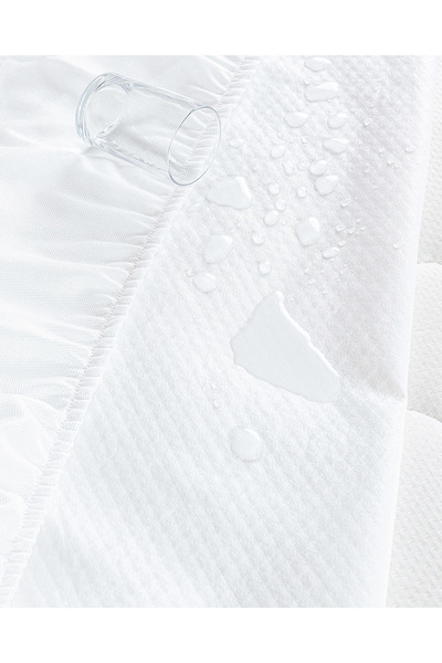 Madame Coco Flore Flüssigkeitsdichte Spannbettlaken für Kingsize-Betten, Weiß