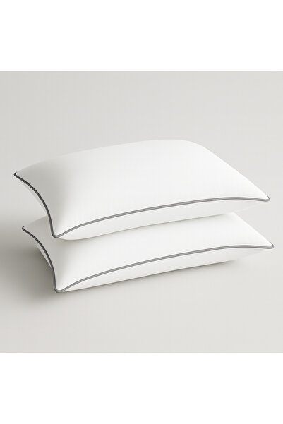 Madame Home 2 Τεμάχια 50x70cm Μαξιλάρια Νανο Τζελ Πολυτελείας |   1200gr Αντιαλλεργικό Σετ Μαξιλαριού από Βαμβάκι 2 τεμαχίων -