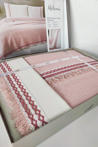 Sevim Комплект за пухени завивки Tivoli Single Lace, 3 части - Комплект за пухени завивки Waffle - Melanie - Powder