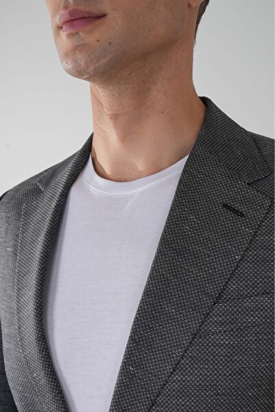 Bisse Erkek Platinum Regular Fit Torba Cep Yün Ceket Siyahh