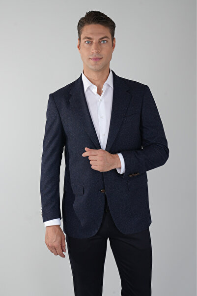 Bisse PCK 24207 MONO YAKA-ÇİFT YIRTMAÇ-6 DR KLS CEKET Lacivert