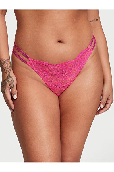 Victoria's Secret Блискучі трусики з двома бретелями та мереживом