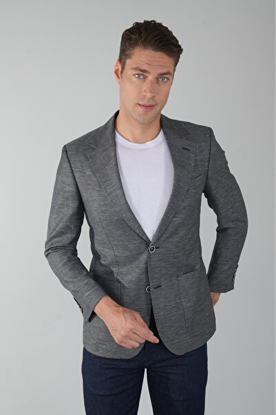 Bisse Erkek Platinum Regular Fit Torba Cep Yün Ceket Siyahh