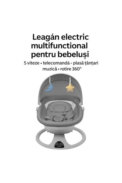 24 7 Life Multifunctional baby swing, remote control, mosquito net, music, 360° rotation