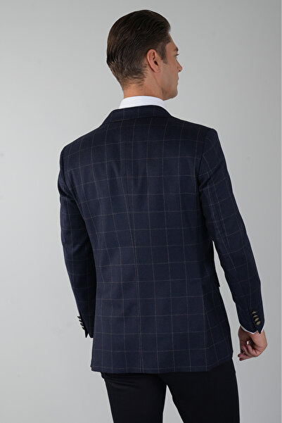 Bisse PCK 24208 MONO YAKA-ÇİFT YIRTMAÇ-6 DR KLS CEKET Lacivert