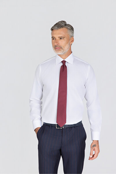 Bisse Platinium İtalyan Kumaş Regular Fit Beyaz Erkek Gömlek