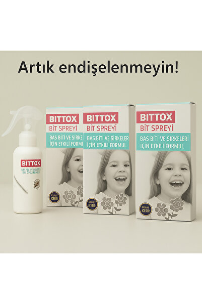 Bittox 3 Adet Saç Bit Spreyi Ilacı 100 ml Ve Baş Biti Tarağı Hediyeli. Ilk Kullanımda Etkili Çözüm