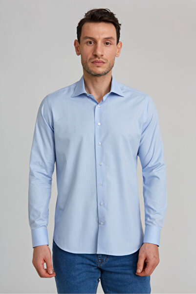 Bisse REGULAR FIT UK CLASSIC D COLLAR PLEATED Blue