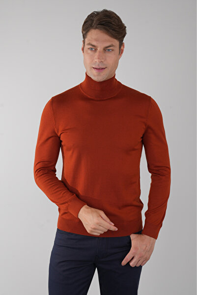 Bisse Erkek Yün Basic Yarım Balıkçı Yaka Triko Kremit