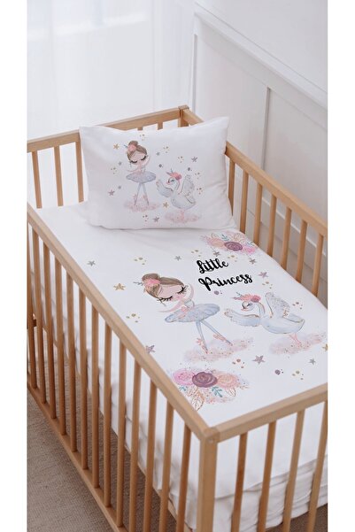 Lilabio 100% Cotton Mother's Side Crib Duvet Cover Set (60X100) Ballerina and Swan