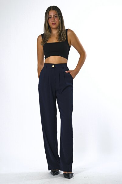 ABBRA Women's Elastic Waist Palazzo Pants