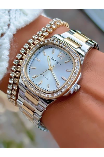 Ferrucci ÇELİK KORDON KADIN KOL SAATİ 3 ATM SU GEÇİRMEZ 2 YIL GARANTİLİ