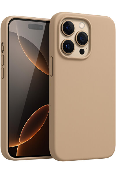 Fibaks iPhone 16 Pro Max Compatible Case Velvet Launch Soft Soft Liquid Silicone Camera Protection Cover