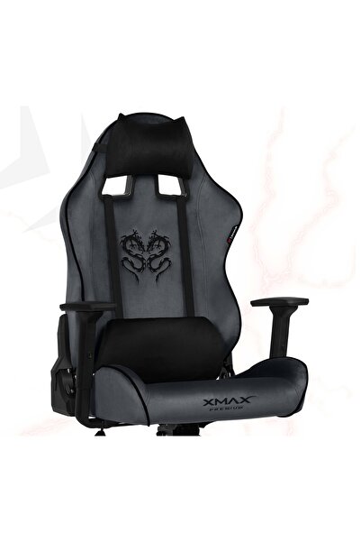 XMAX / Rio Balerion Koyu Plaza Grisi Kadife Terletmez Kumaş Gaming Oyuncu Koltuğu / 120 Kg Taşır