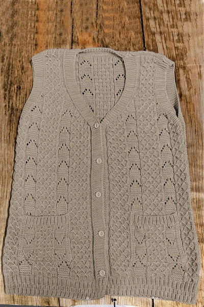 Çt Çeyizci Tekstil Γιλέκο προίκας, γιλέκο χωρίς γκλίτερ, πλεκτό γιλέκο, γιλέκο δώρου, νυφικό γιλέκο - μεγάλο μέγεθος