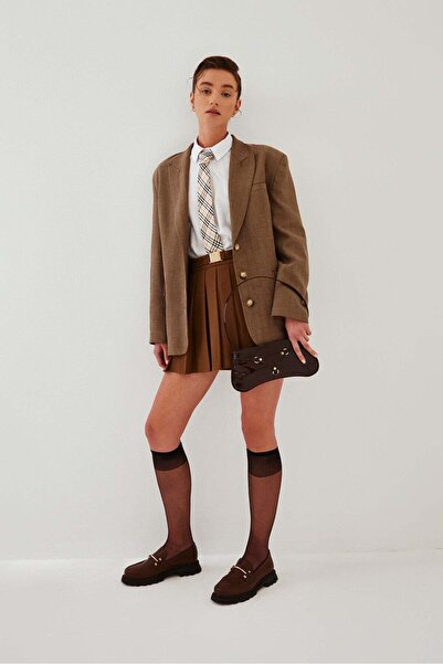 Mathilda Store Дамско кафе с кръстосан яка, полуподплатено сако, ограничена серия, прекалено голямо, закопчаване отпред, елегантно