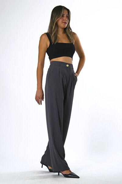 ABBRA Γυναικείο παντελόνι με ελαστική μέση Palazzo