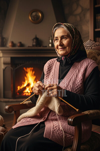 Çt Çeyizci Tekstil Dowry Vest, Buttoned Mother's Vest, Glitter Vest, Gift Vest, Bridal Glitter Vest with Pockets - Powder