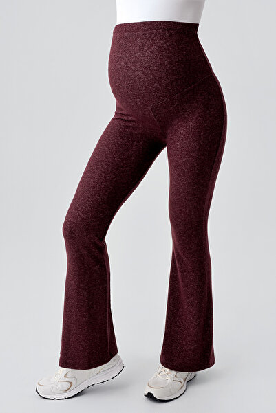 Artış Adjustable High Waist Flared Leg Stretchy Soft Textured Viscose Blend Maternity Pants