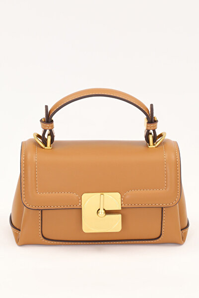 Levidor Kahve Kilit Çevirmeli Omuz Çantası