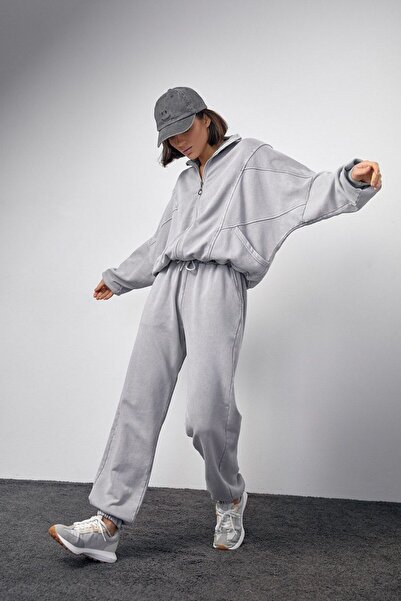 voilaromania Women's 100% soft cotton tracksuit set, sweatshirt and jogger pants