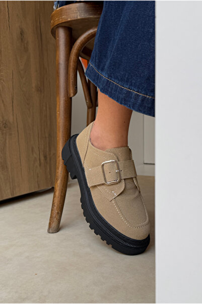 Mupa Shoes Beige Suede Women's Loafers