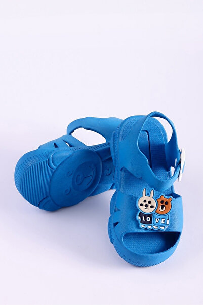 saramary Boy's Blue Orthopedic Non-Slip Sole Animal Figured Sandals Open Front Daily Comfortable Slippers