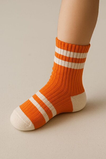 SOCKSHION Çocuk Çemberli Pamuklu Soket Çorap 5 Çift