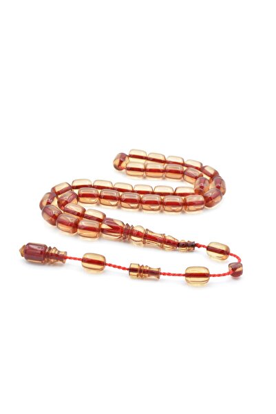 Murty99 Șirag de mătăsuri din chihlimbar transparent roșu, cu tăietură semnat...