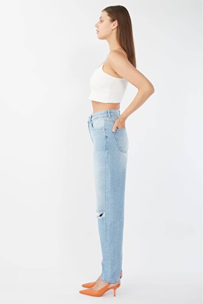 BANNY JEANS Női Dizi szakadt farmernadrág világoskék