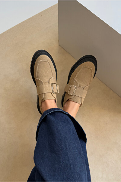 Mupa Shoes Beige Suede Women's Loafers