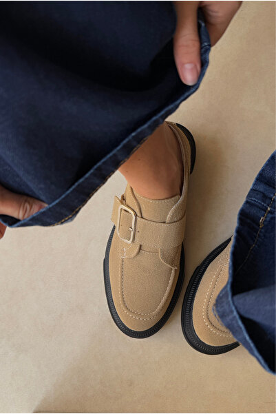 Mupa Shoes Beige Suede Women's Loafers