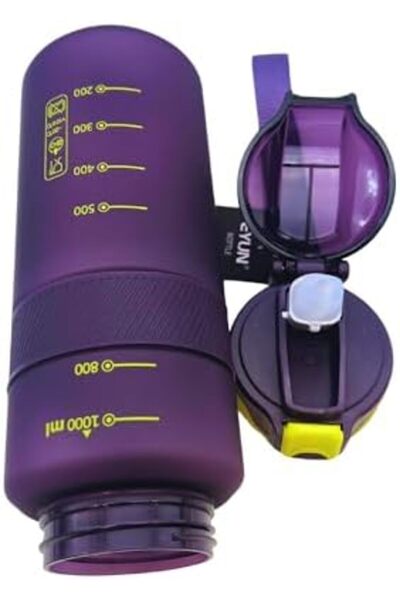 Twisoo BPA Free Tritan Leak Proof Water Bottle with Infuser Strainer and Time Markers - Motivational