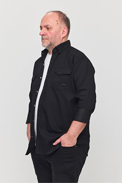 YXC Černá Slim Fit pánská džínová košile