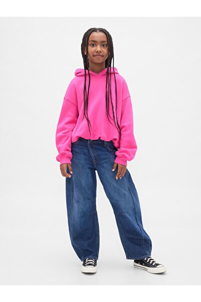 GAP Kız Çocuk Pembe Vintage Soft Oversized Bubble Sweatshirt