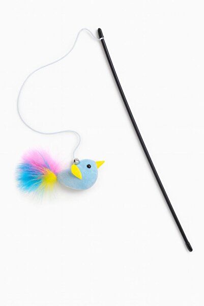 Pati Cool Furry Cat Fishing Rod |   Plush Blue Bird Cat Play Fishing Rod |   Interactive Cat Toy