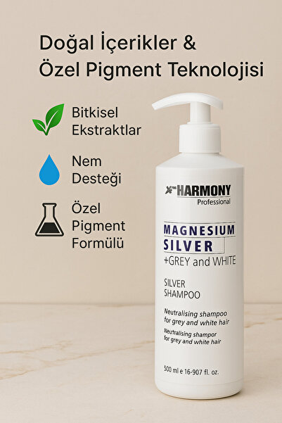 X Pro Harmony Magnesium Silver Grey And White Shampoo Gümüş Şampuan 500 ml