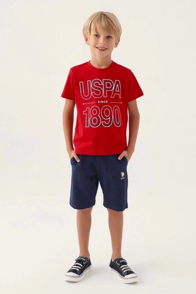 U.S. Polo Assn. Boy's Red Bermuda Suit
